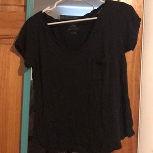 Black shirt with pocket.